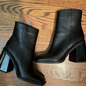Heeled black ankle boots